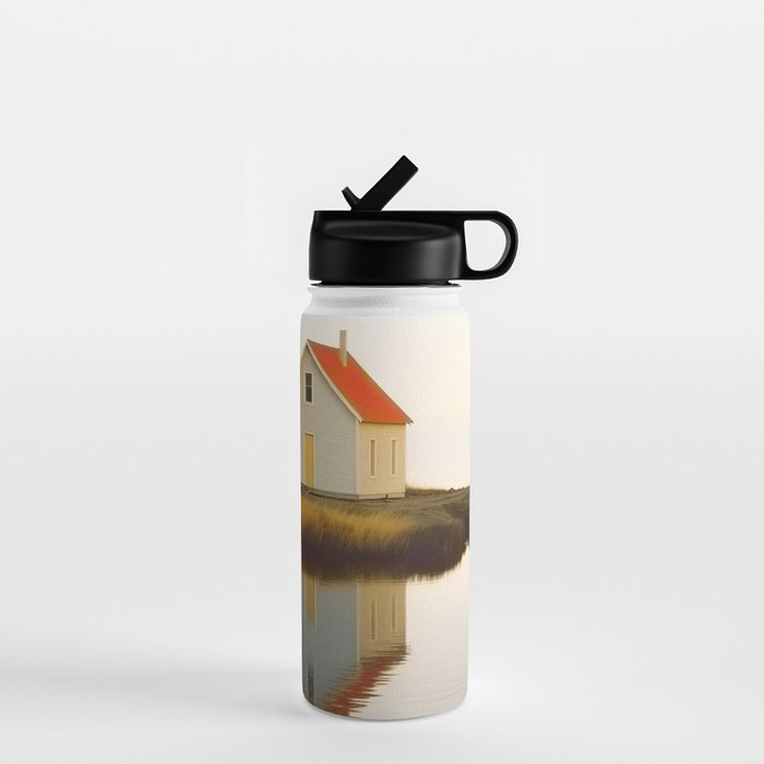 Cute Little Cabin In Iceland Water Bottle Gallery Image 1