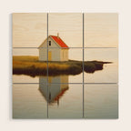 Cute Little Cabin In Iceland Wood Wall Art Gallery Image 1