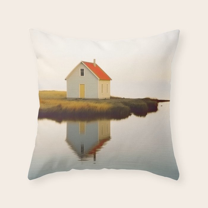 Cute Little Cabin In Iceland Throw Pillow Gallery Image 6