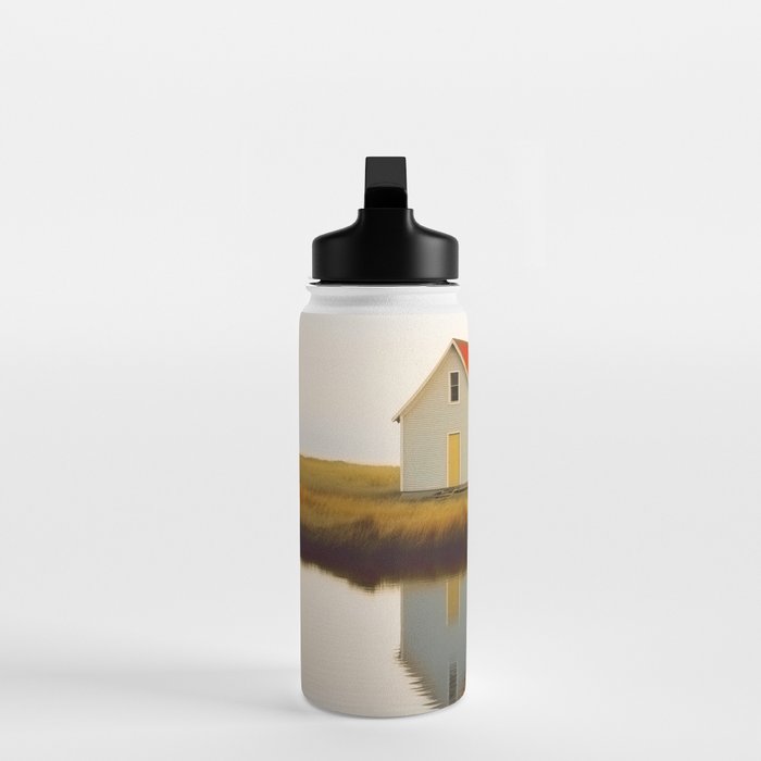 Cute Little Cabin In Iceland Water Bottle Gallery Image 3