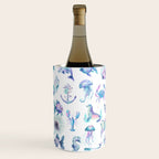 Colorful Water Colors Of Various Sea Animals Pattern Wine Chiller Gallery Image 2