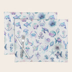 Colorful Water Colors Of Various Sea Animals Pattern Placemat Gallery Image 1