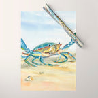 Colorful Blue Crab 2 Wrapping Paper Gallery Image 1