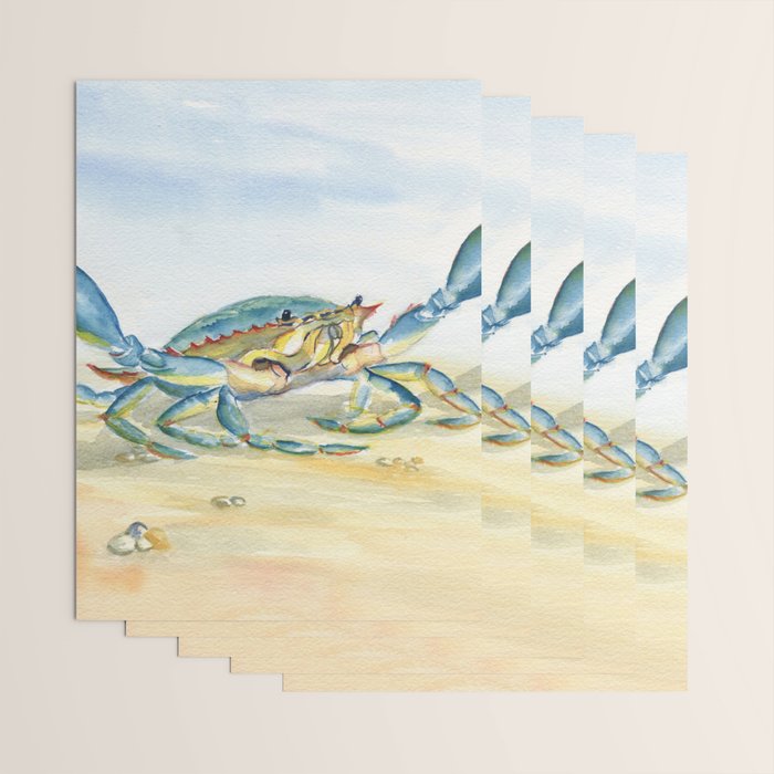 Colorful Blue Crab 2 Wrapping Paper Gallery Image 3