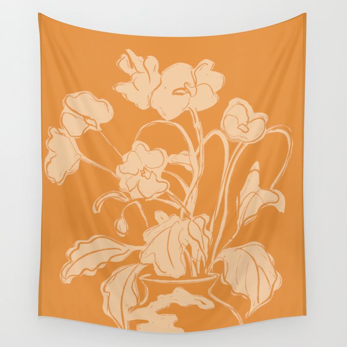 Minimalist Flowers In A Vase 6 Wall Tapestry Gallery Image 4