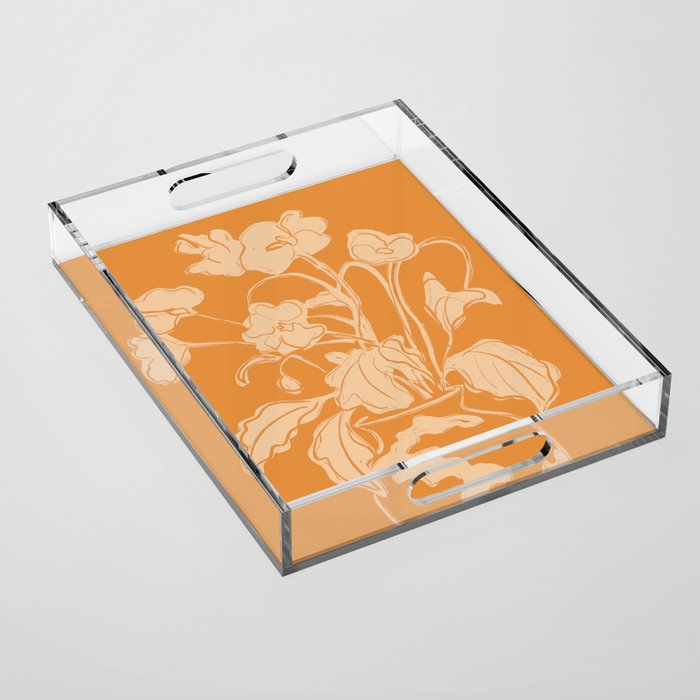 Minimalist Flowers In A Vase 6 Acrylic Tray Gallery Image 1