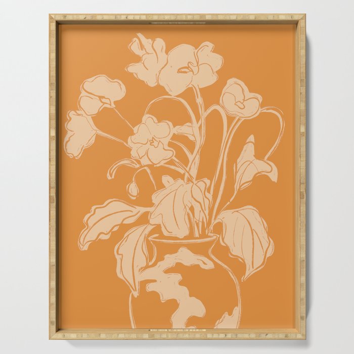 Minimalist Flowers In A Vase 6 Serving Tray Gallery Image 1