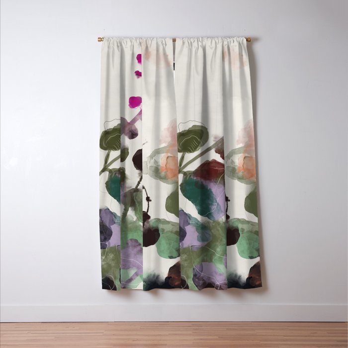 floral abstract summer autumn Window Curtain Gallery Image 3