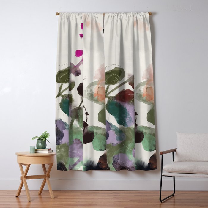 floral abstract summer autumn Window Curtain Gallery Image 1