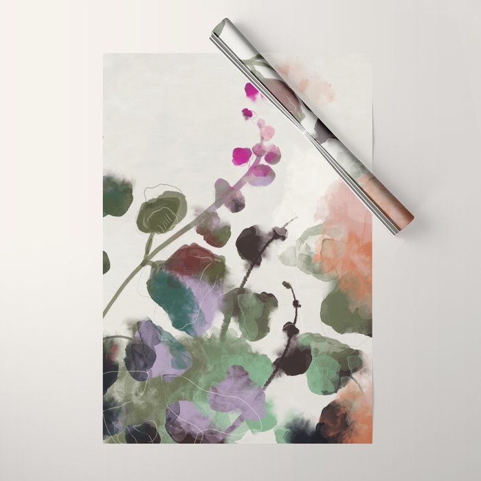 floral abstract summer autumn Wrapping Paper Gallery Image 1