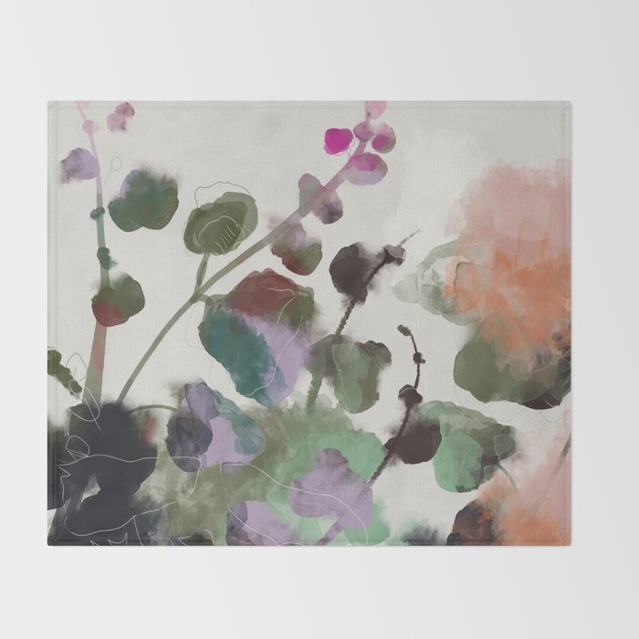 floral abstract summer autumn Throw Blanket Gallery Image 2
