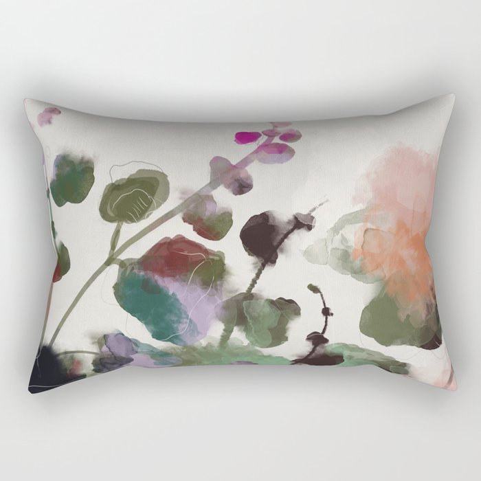floral abstract summer autumn Rectangular Pillow Gallery Image 2