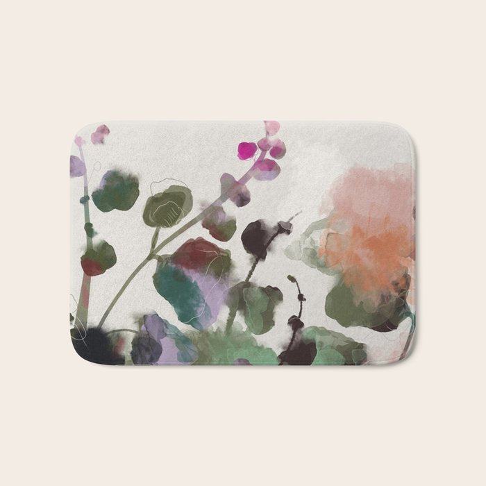 floral abstract summer autumn Bath Mat Gallery Image 1