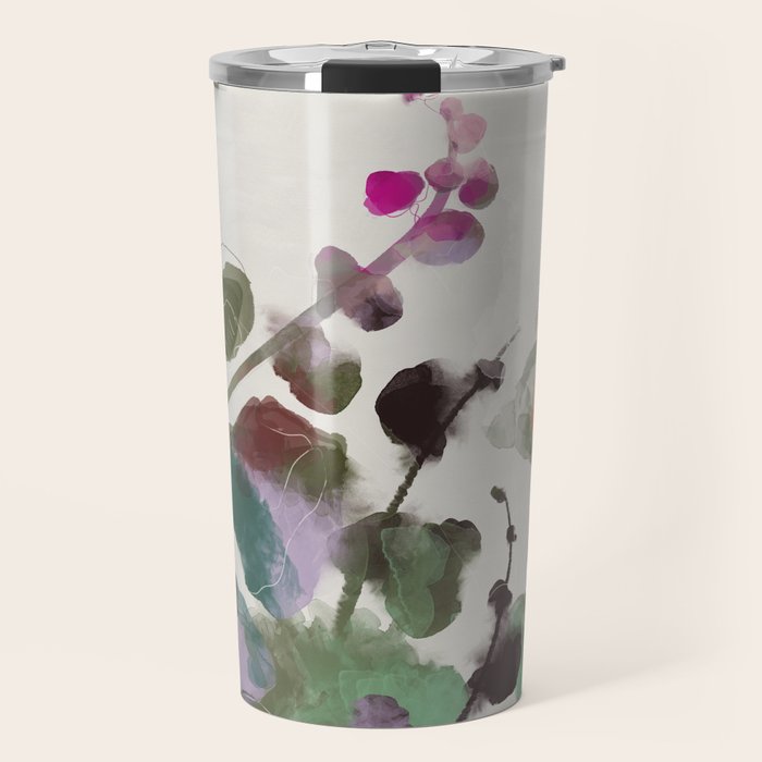 floral abstract summer autumn Travel Mug Gallery Image 1