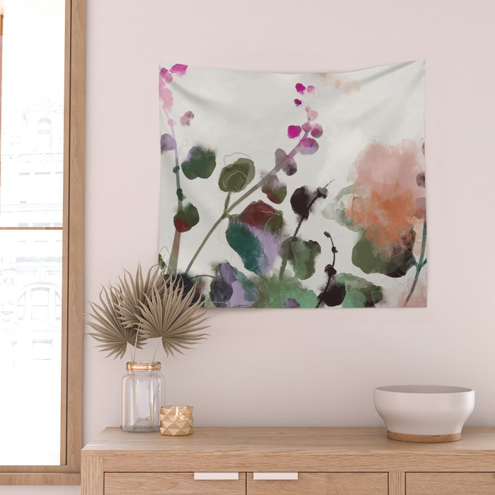 floral abstract summer autumn Wall Tapestry Gallery Image 2