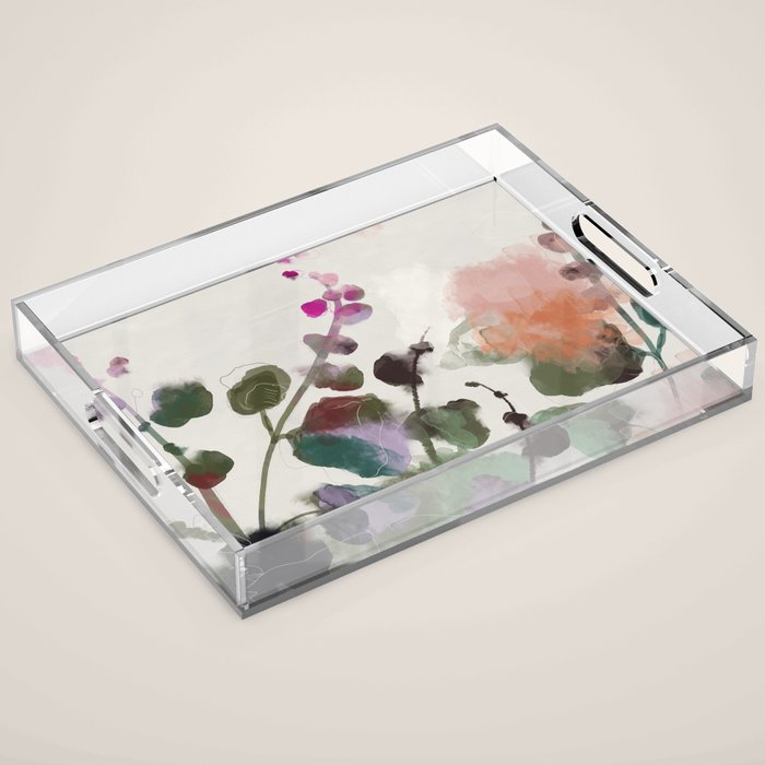 floral abstract summer autumn Acrylic Tray Gallery Image 1