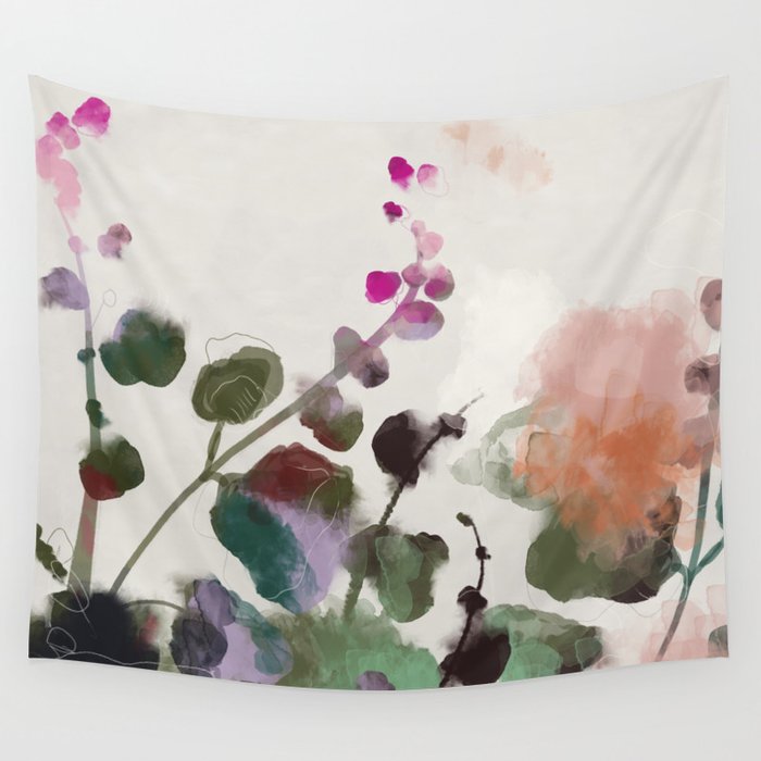 floral abstract summer autumn Wall Tapestry Gallery Image 4