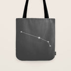 Aries Zodiac Star Constellation Line Art Grey Tote Bag Gallery Image 1