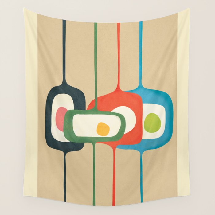 Mid-Century Abstract Balance 04 Wall Tapestry Gallery Image 1