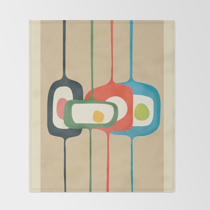 Mid-Century Abstract Balance 04 Throw Blanket Gallery Image 2