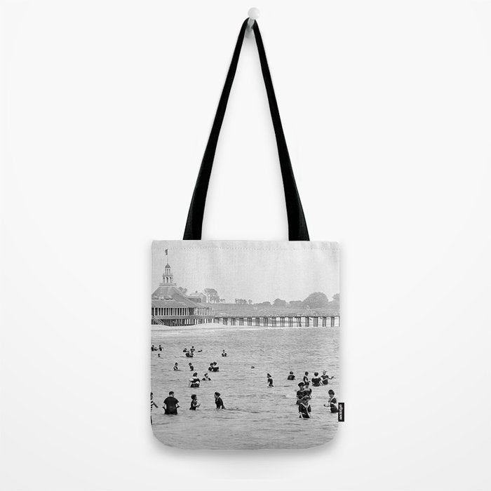 1895 Narragansett Pier and Beach, Narragansett, Rhode Island Tote Bag Gallery Image 2