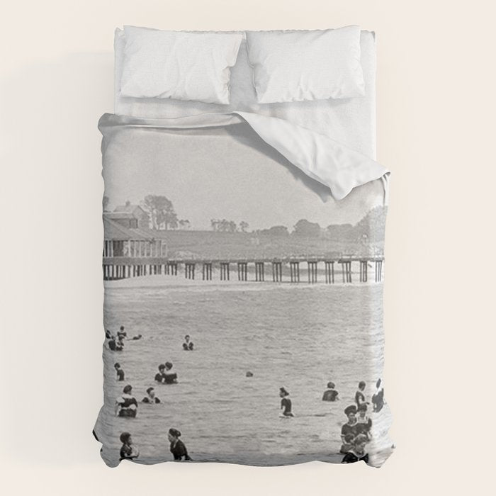 1895 Narragansett Pier and Beach, Narragansett, Rhode Island Duvet Cover Gallery Image 6