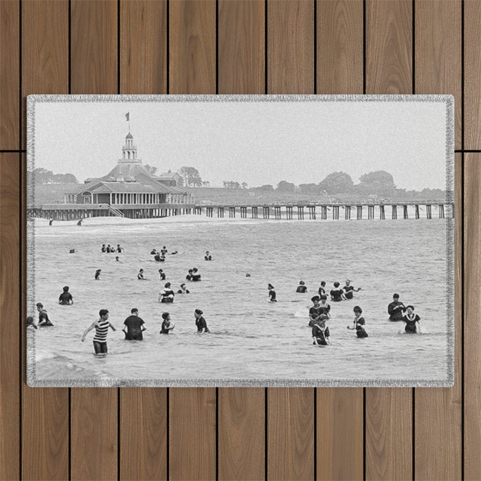 1895 Narragansett Pier and Beach, Narragansett, Rhode Island Outdoor Rug Gallery Image 1