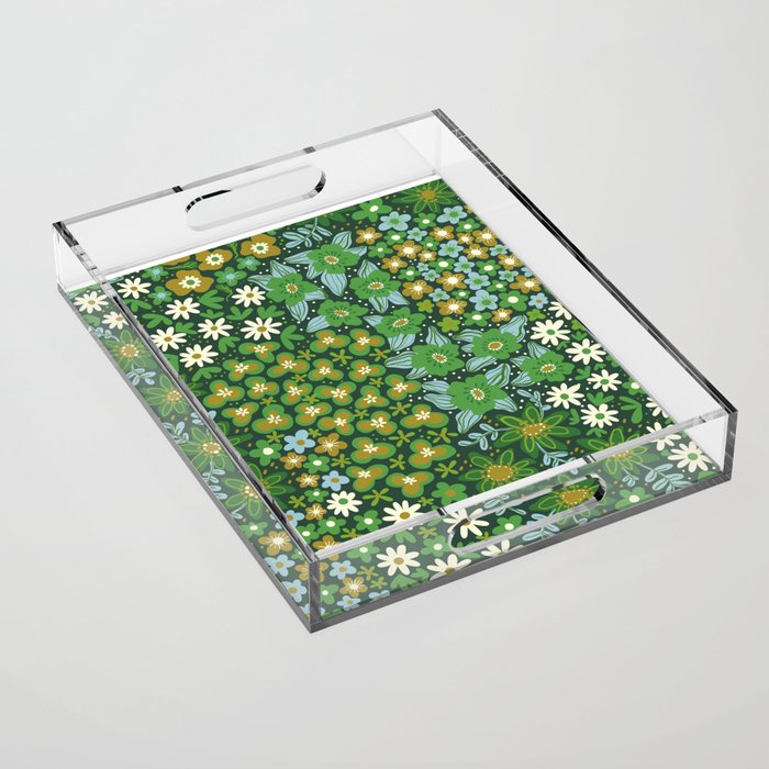 Meadow in green Acrylic Tray Gallery Image 1