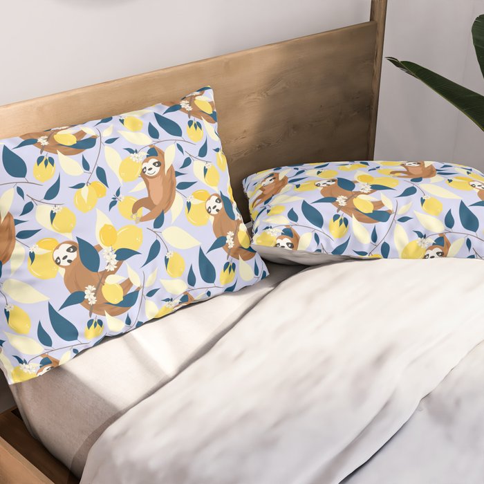 Sloth & Lemons Hangout Pillow Sham Gallery Image 2