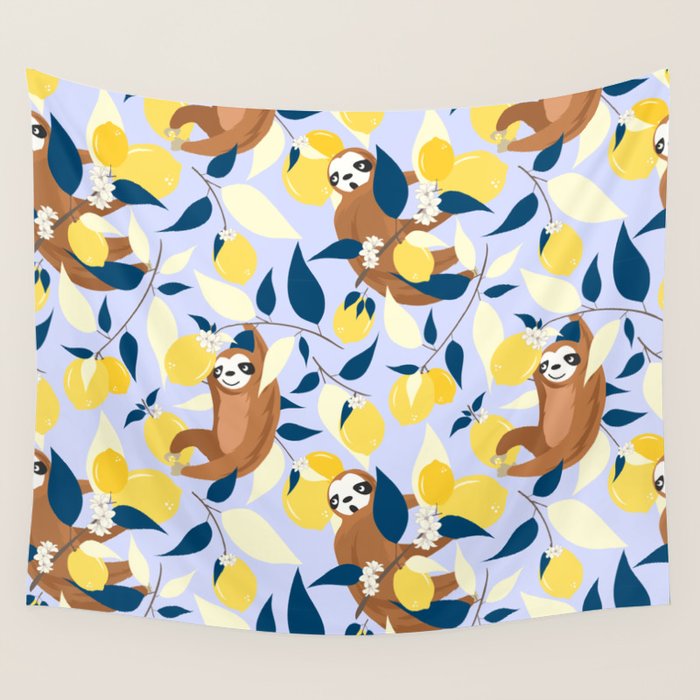 Sloth & Lemons Hangout Wall Tapestry Gallery Image 1