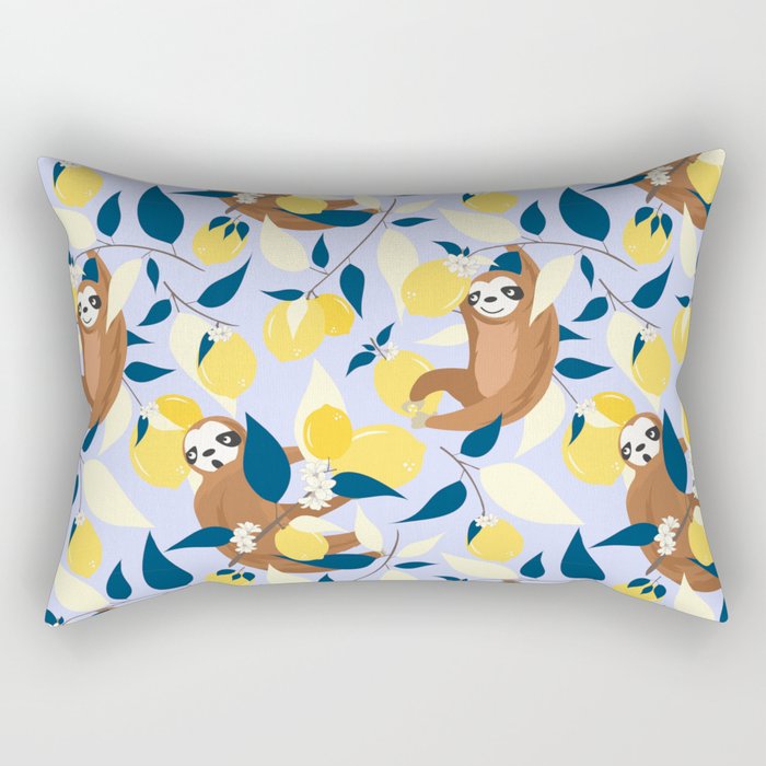Sloth & Lemons Hangout Rectangular Pillow Gallery Image 2