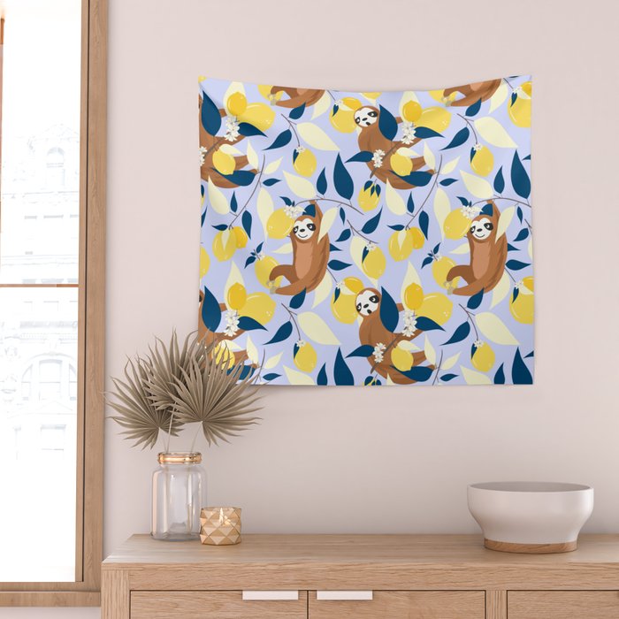 Sloth & Lemons Hangout Wall Tapestry Gallery Image 2