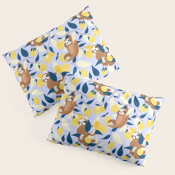 Sloth & Lemons Hangout Pillow Sham Gallery Image 1