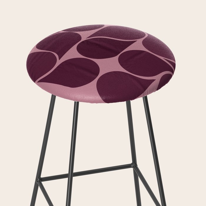 Elegant Burgundy Teardrop Pattern on Mauve Stool Gallery Image 2