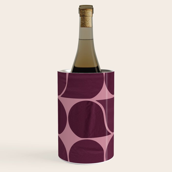 Elegant Burgundy Teardrop Pattern on Mauve Wine Chiller Gallery Image 1