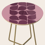 Elegant Burgundy Teardrop Pattern on Mauve Side Table Gallery Image 2