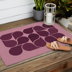 Elegant Burgundy Teardrop Pattern on Mauve Outdoor Rug Gallery Image 2