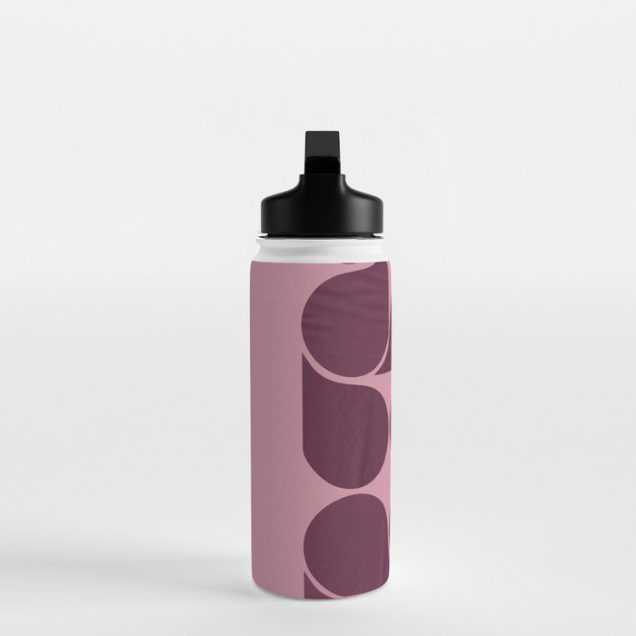 Elegant Burgundy Teardrop Pattern on Mauve Water Bottle Gallery Image 3