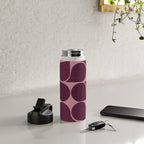 Elegant Burgundy Teardrop Pattern on Mauve Water Bottle Gallery Image 4