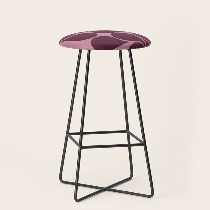 Elegant Burgundy Teardrop Pattern on Mauve Stool Gallery Image 1