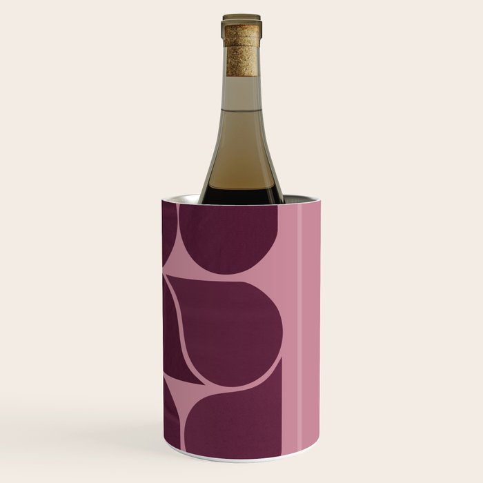 Elegant Burgundy Teardrop Pattern on Mauve Wine Chiller Gallery Image 3