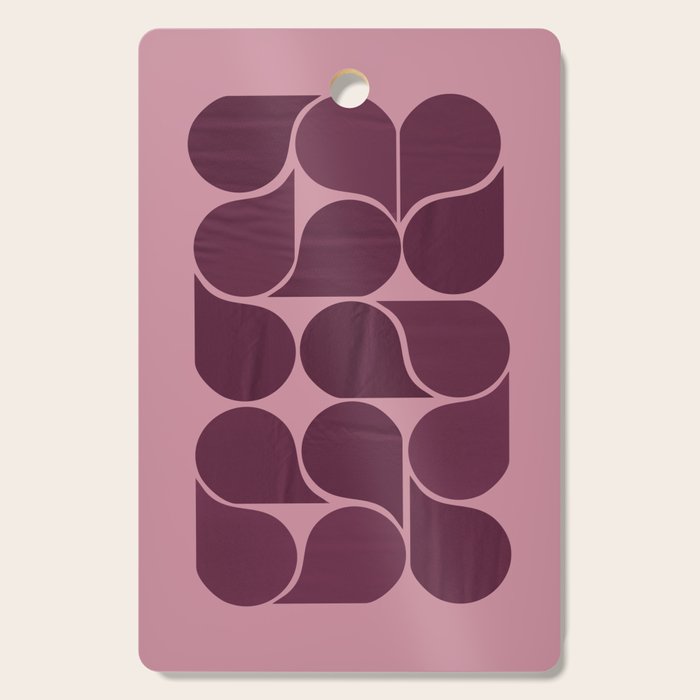 Elegant Burgundy Teardrop Pattern on Mauve Cutting Board Gallery Image 1