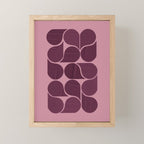 Elegant Burgundy Teardrop Pattern on Mauve Mini Art Print Gallery Image 1