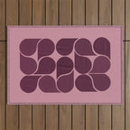 Elegant Burgundy Teardrop Pattern on Mauve Outdoor Rug Gallery Image 1