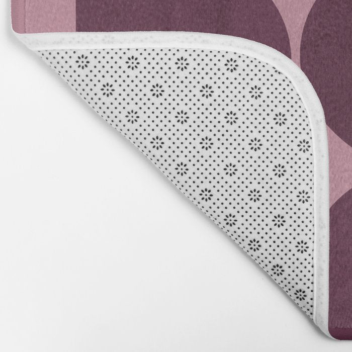 Elegant Burgundy Teardrop Pattern on Mauve Bath Mat Gallery Image 2