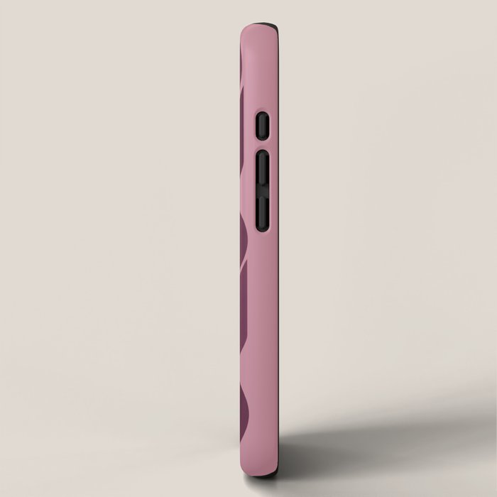 Elegant Burgundy Teardrop Pattern on Mauve iPhone Case Gallery Image 2