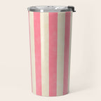 Cabana Stripe - pink & cream Travel Mug Gallery Image 2