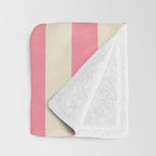 Cabana Stripe - pink & cream Throw Blanket Gallery Image 3
