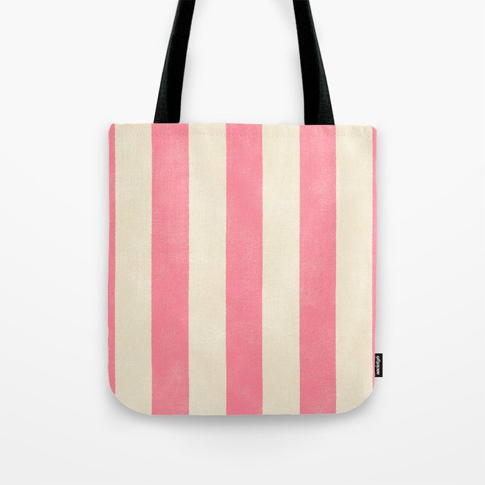 Cabana Stripe - pink & cream Tote Bag Gallery Image 1