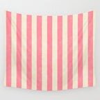 Cabana Stripe - pink & cream Wall Tapestry Gallery Image 4